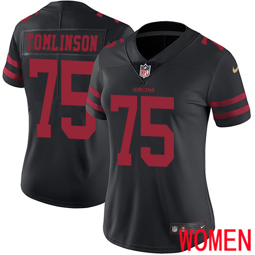San Francisco 49ers Limited Black Women Laken Tomlinson Alternate NFL Jersey #75 Vapor Untouchable->youth nfl jersey->Youth Jersey